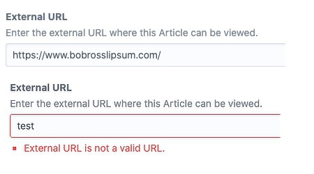 Link/URL Field in Craft CMS with error