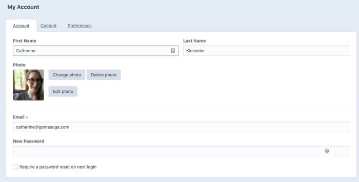 Your Craft CMS User Account Page