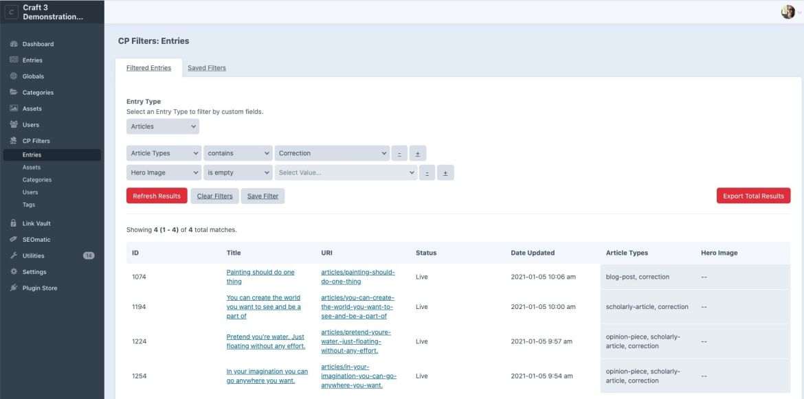 CP Filters set of filters