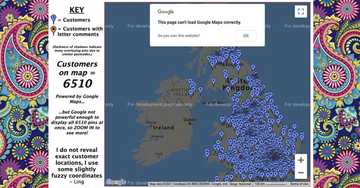 Ling's Cars broken Google Map