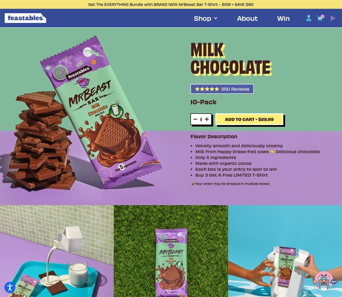 Feastables MrBeast Bar Milk Chocolate